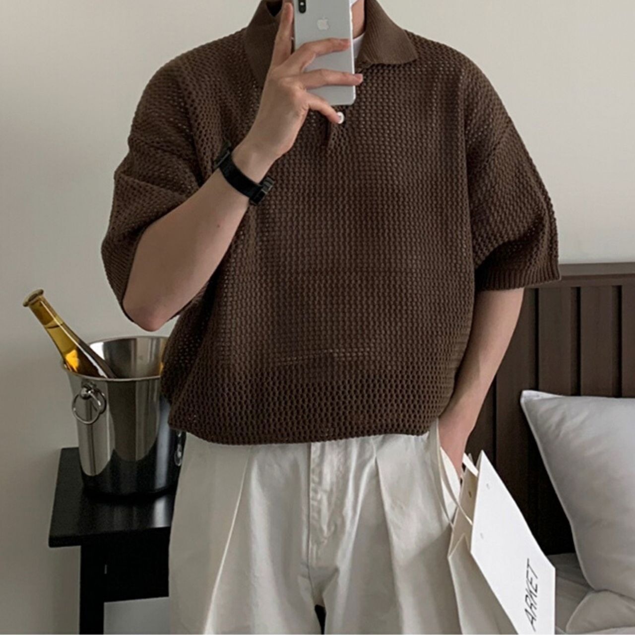 ざっくりニットポロシャツ　MT0080431