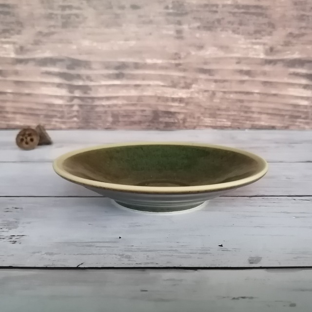 柳月　4.0皿　12cm　小皿　和食器　緑色のお皿