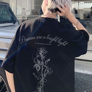 Rose Print American High Street Short-Sleeve T-Shirt(MT1643)