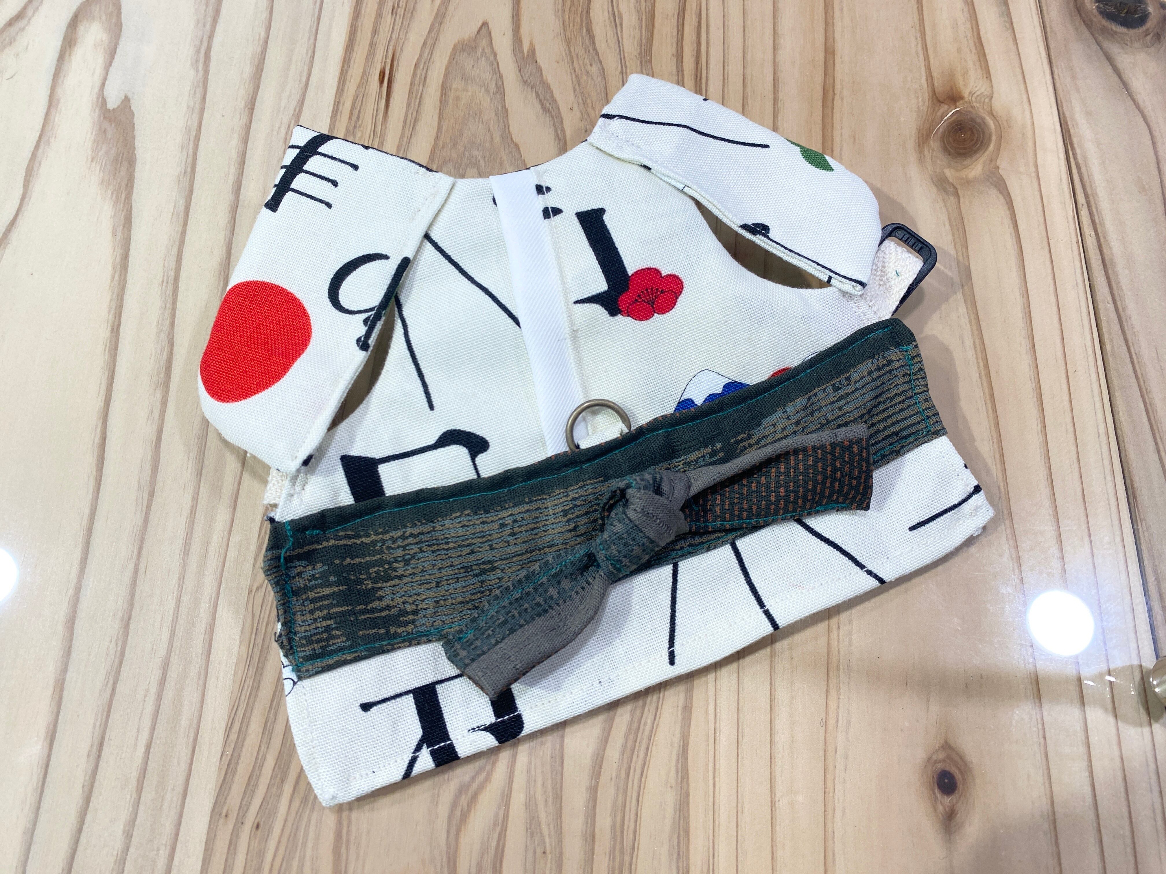 S 日の丸に和文字の着物ハーネス うさぎハーネス kugshop うさぎ服