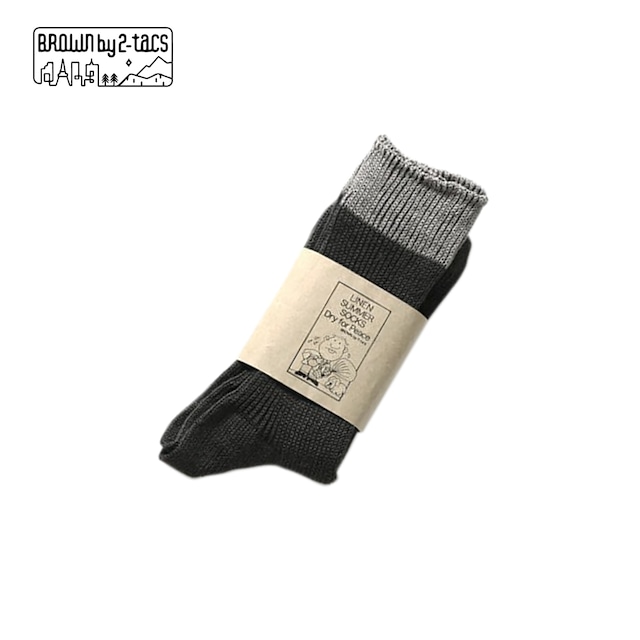 BROWN by 2-tacs    LINEN SUMMER SOCKS Dry for Peace