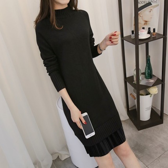 ★送料無料★ セーター インナー ブラウス Tシャツ ニット チュニック レディーストップス オフ tps-1741 【韓国ファッション】