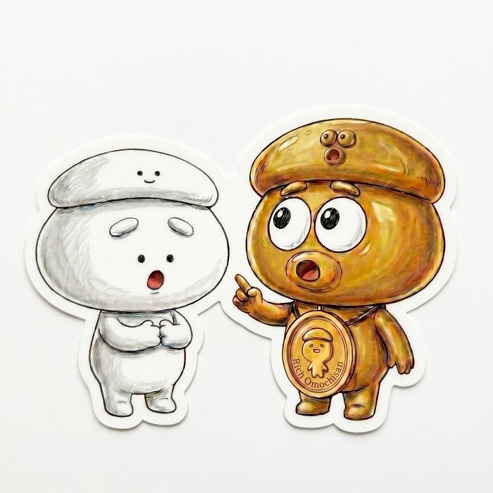 おもちさん ステッカー お金もちさん キャラクター シール グッズ