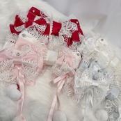♡【全4色】MAID 3way マシュマロリボンの夢色フリルレースリボンヘアクリップ light blue ♡