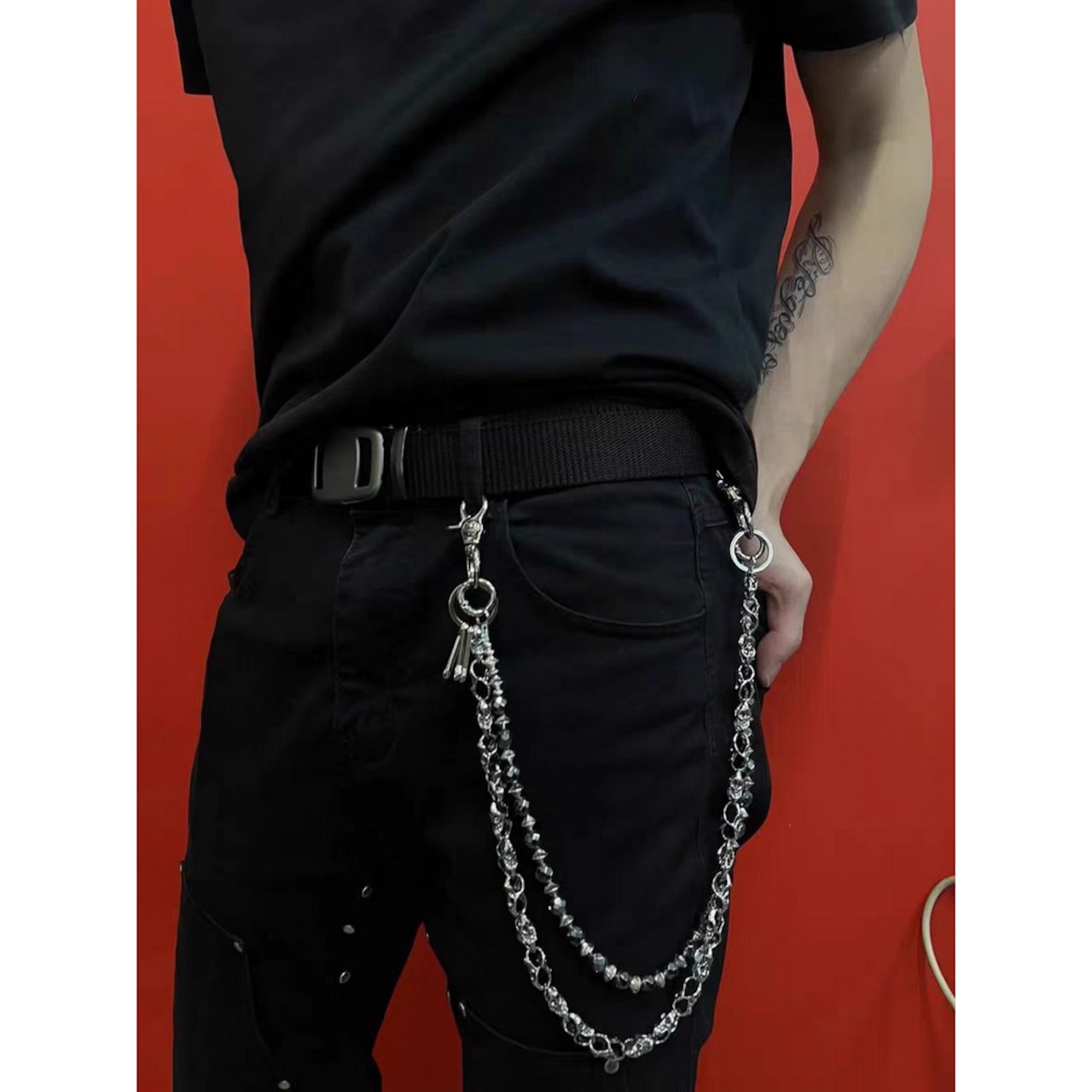 スケルトンダブルレイヤー ウォレットチェーン G178