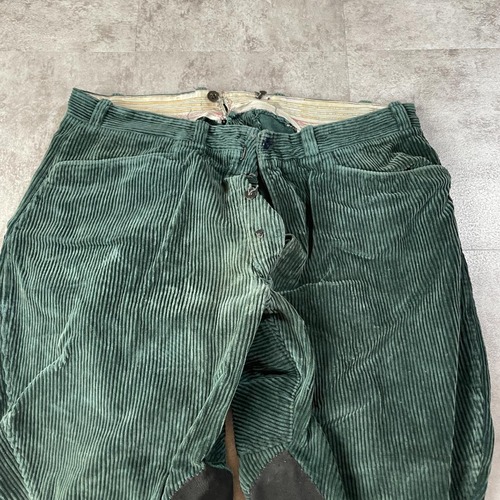 30-40s ジョッパーズ 太畝コーデュロイ モスグリーン パンツ W35 詳細写真3
