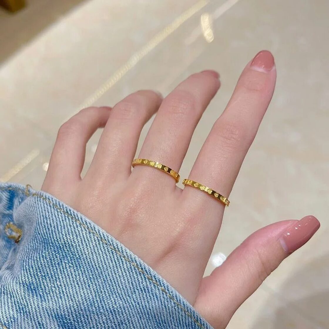 送料無料 ステンレス鋼ハート魚鱗菱形リング女性提案婚約結婚指輪 
