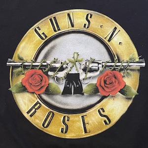 【Guns N' Roses】メキシコ製 公式 バンドTシャツ ガンズ・アンド・ローゼス プリント ロゴ Mサイズ  us古着