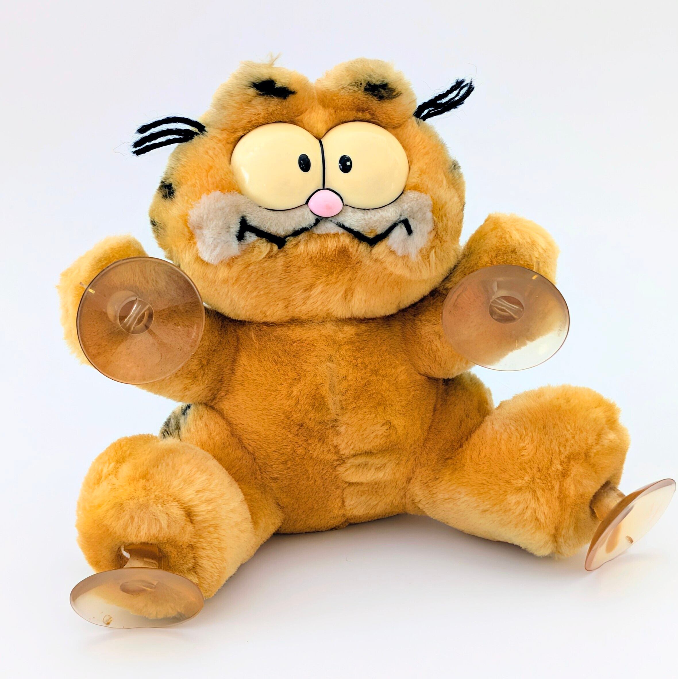 ☆ VINTAGE 1980年代初期 ☆【 Garfield ( ガーフィールド ) 】『 GARFIELD ATTACK CAT 』吸盤付きぬいぐるみ プラッシュ plush 1980年代年製 〚アメリカン雑貨 アメトイ〛