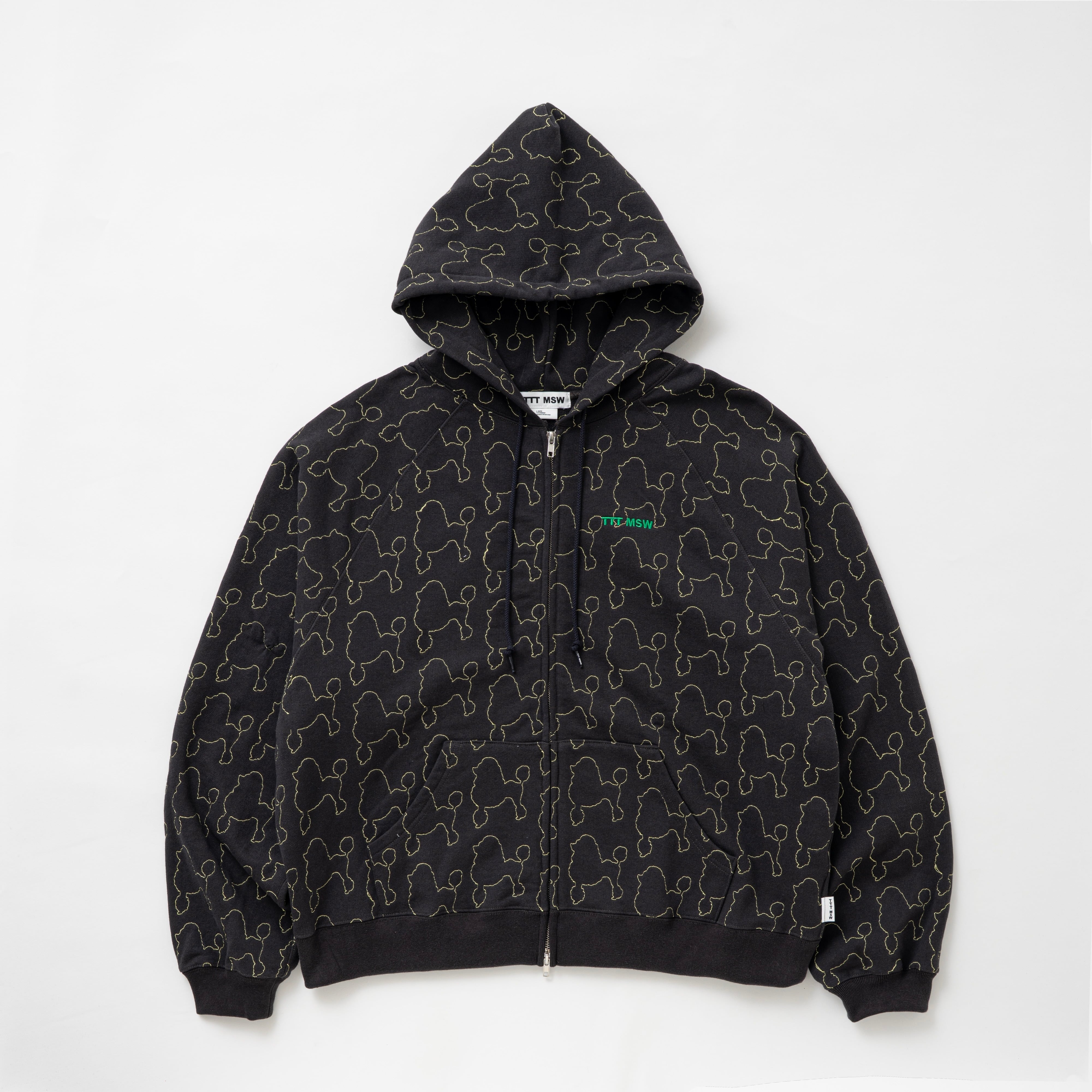 Dog embroidery zip up hoodie（CHARCOAL GREY） | TTTMSW