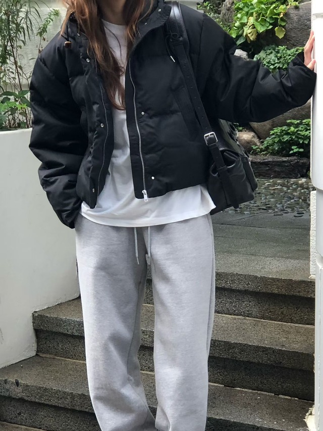 (予約) verveine / Urban hoodie goose-down short padding 2color