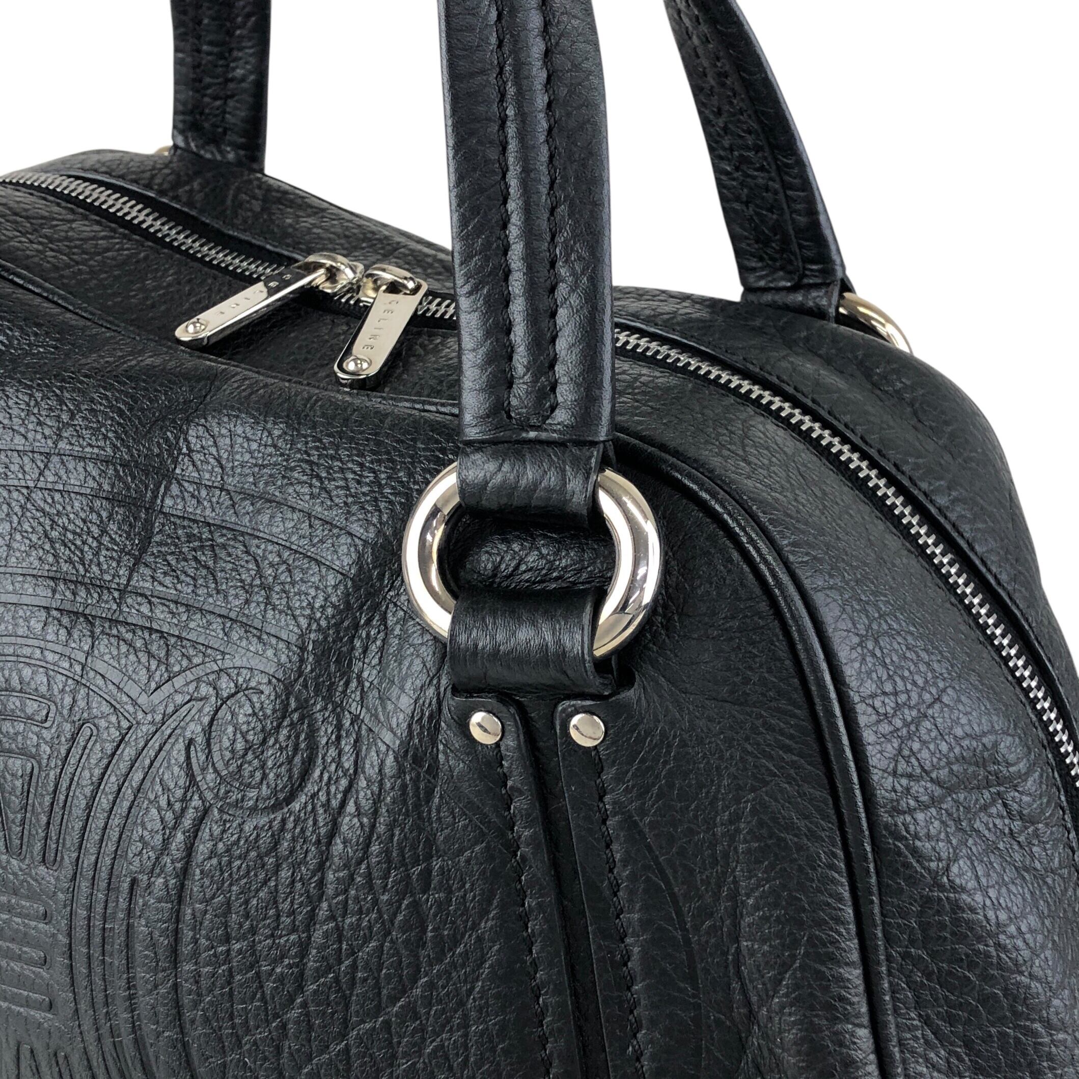 CELINE セリーヌ ハンドバッグ ブラック ブラゾン型押し レザー ミニ