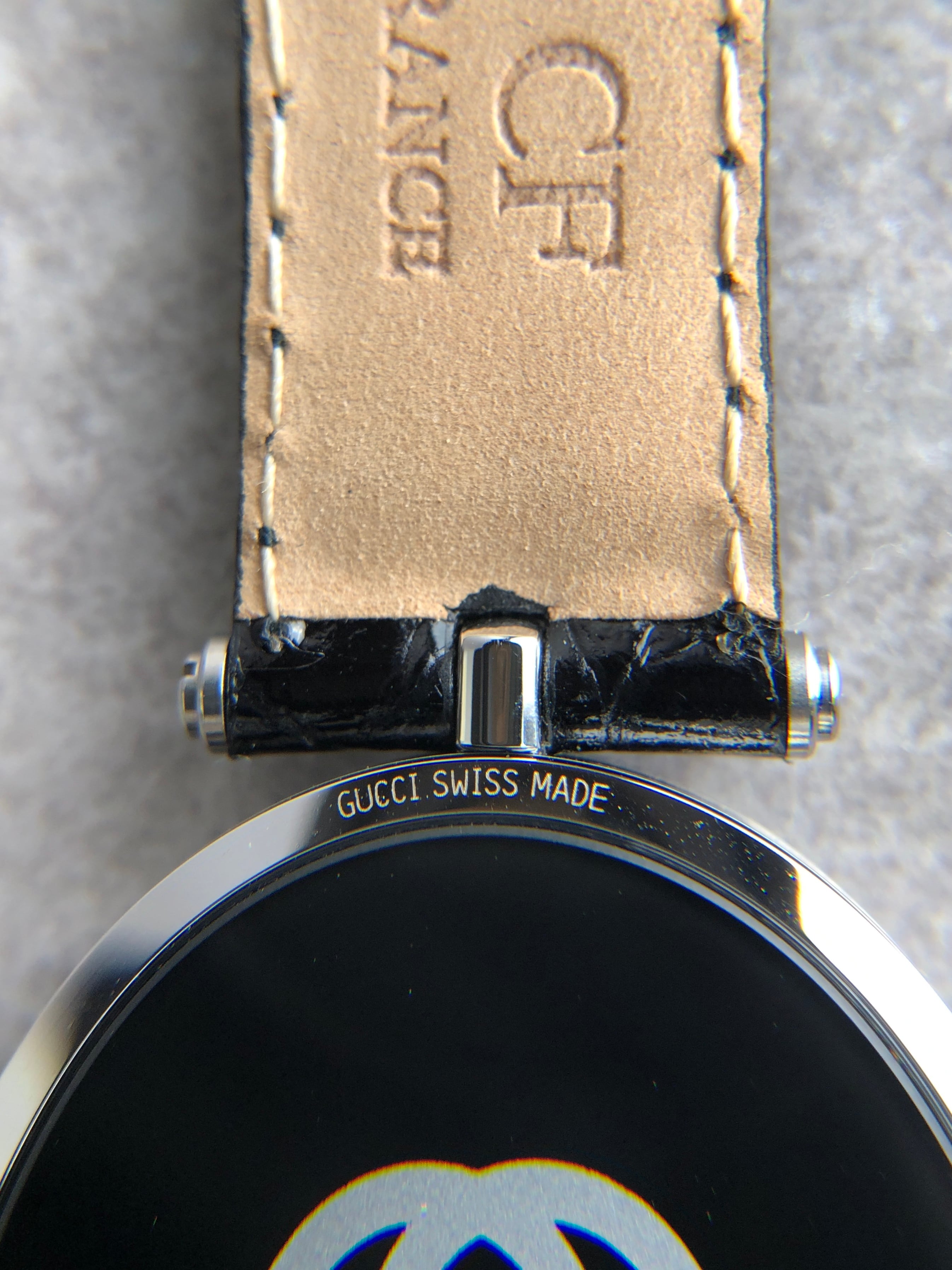 GUCCI グッチ シェリーライン 腕時計 シルバー×ブラック ローマ文字