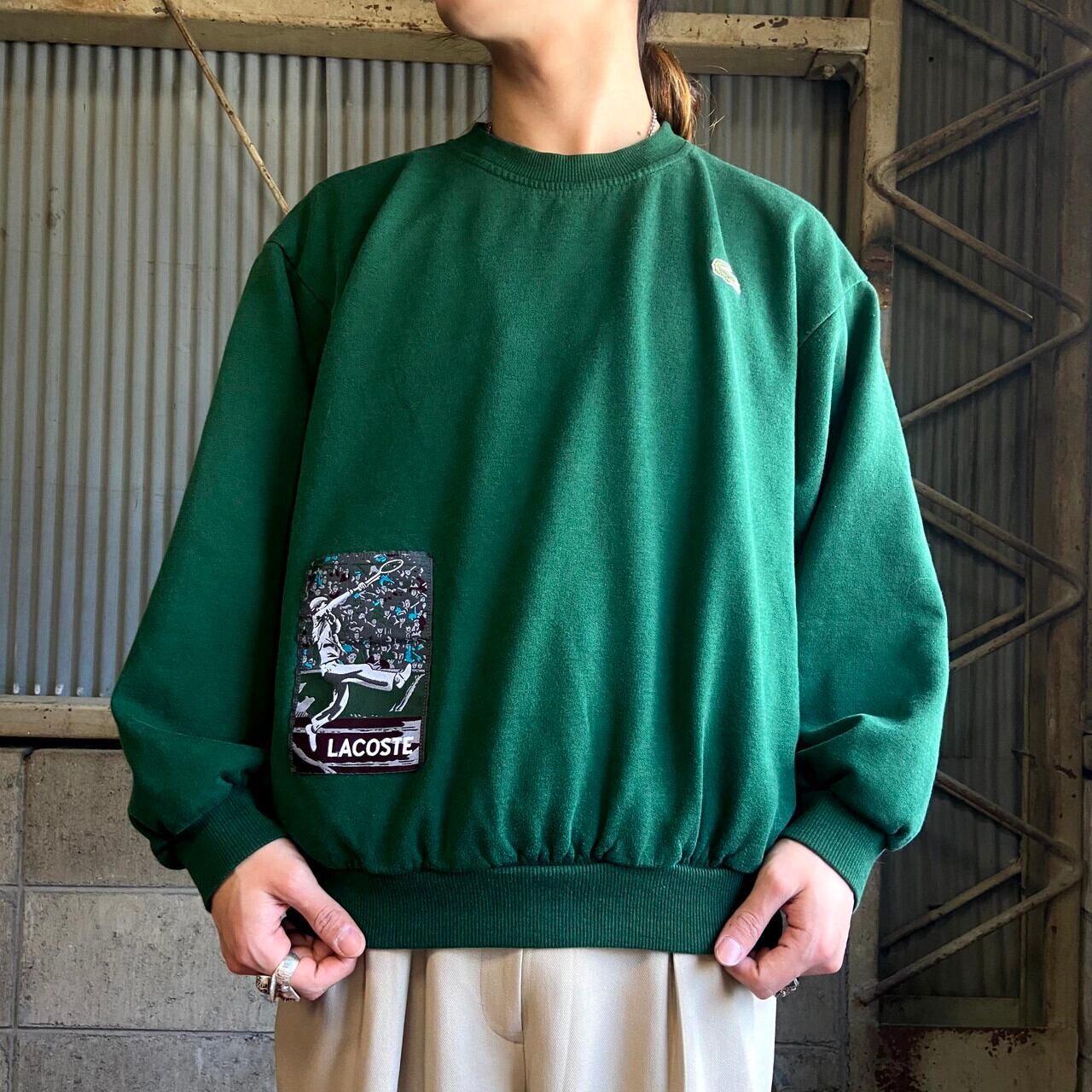 70〜80年代 CHEMISE LACOSTE ラコステ スウェットシャツ メンズL 古着 70S 80s ビンテージ ヴィンテージ LACOSTE  トレーナー グリーン 緑色【スウェット】 | cave 古着屋【公式】古着通販サイト