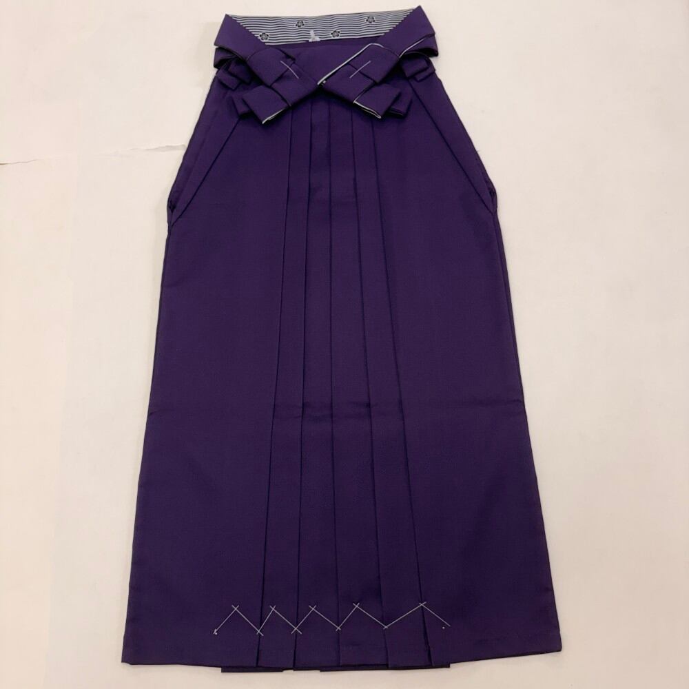 袴 L size 紐下丈95cm 行灯袴 卒業袴 女性用袴 紫 無地 中古 5890