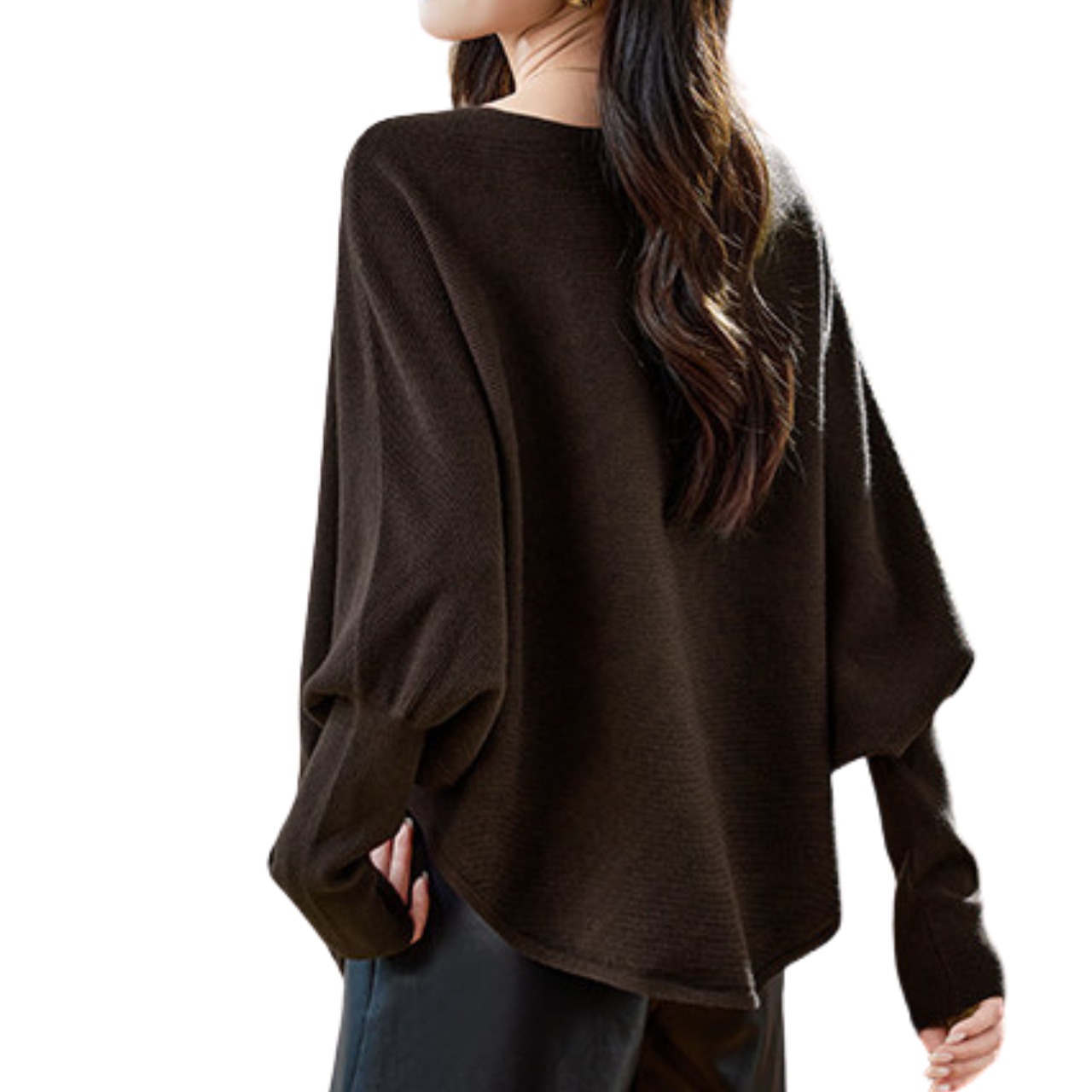 ロング丈 ドルマンスリーブ ニット 　全4色　 00023