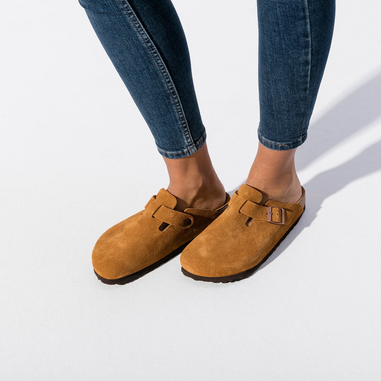 シルバー/レッド BIRKENSTOCK ビルケン38 BOSTON ボストン サンダル