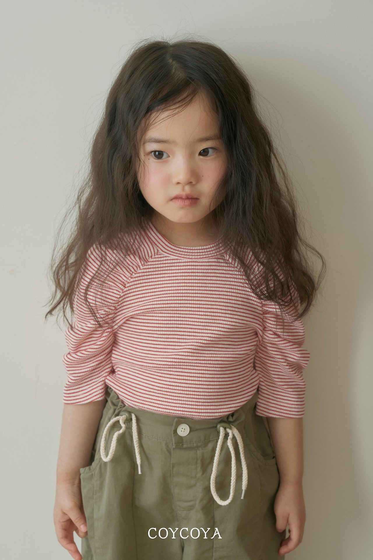 [COYCOYA] Balloon Shirred 3/4 Sleeve T-shirt / [코이코야] 벌룬셔링7부T