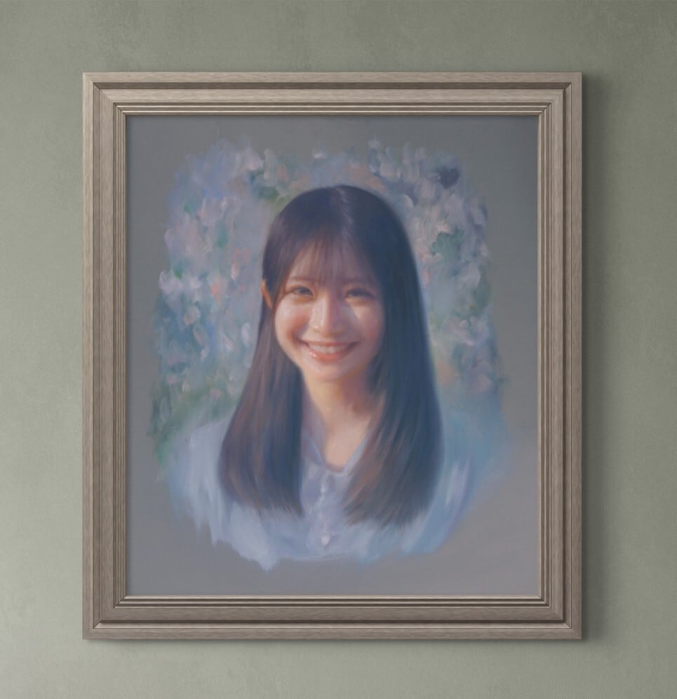 写実画【Margaret】油彩画　直筆サインあり kuguiart