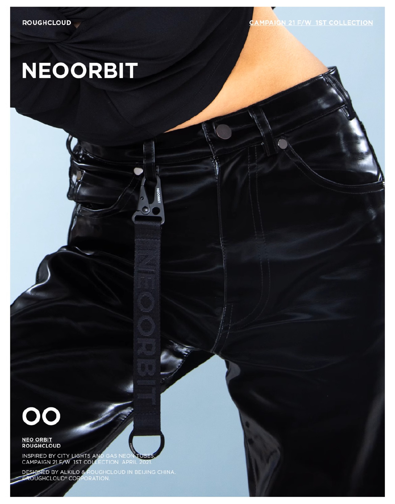 ROUGHCLOUD ナイロンショートストラップキーチェーンベルト