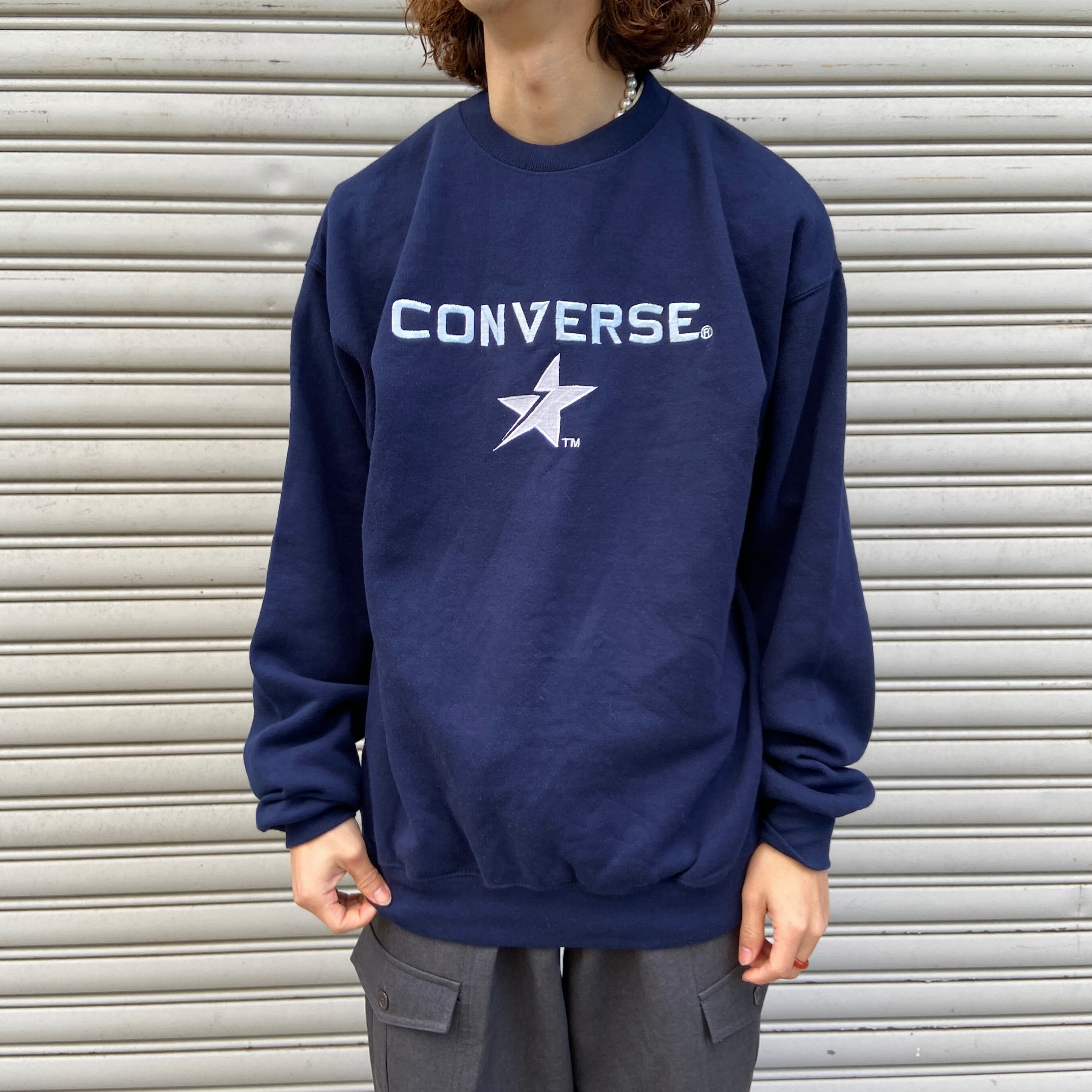 送料無料』COVERSE コンバース 刺繍ロゴスウェット L USA製 90s 80s