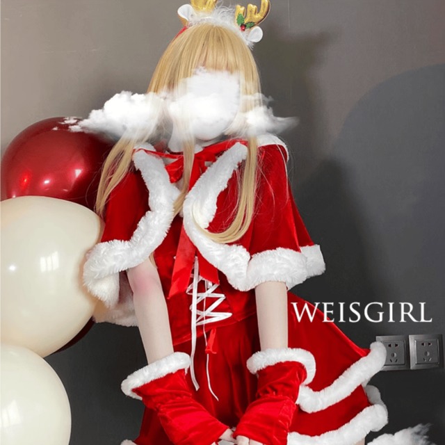 ロリータファッション通販 SEASONZ コスプレ クリスマス 衣装 サンタレディ サンタクロース セットアップ 5点セット イベント ロリータファッション lolita