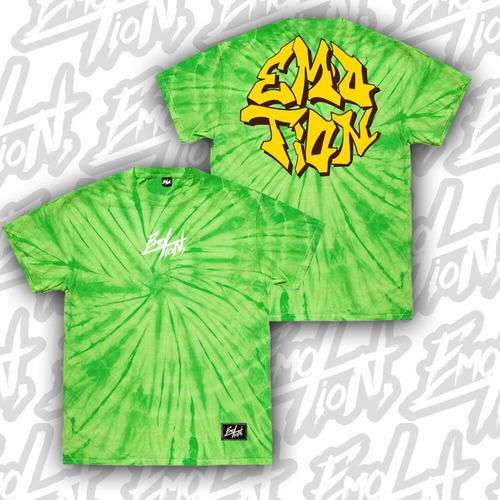EmotioN CityGraphic Tie-dye T-shirt [GREEN]