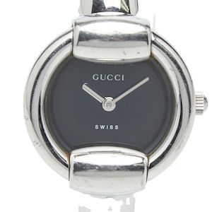 グッチ 腕時計 バングルウォッチ 1400L クオーツ ブラック文字盤 ステンレススチール レディース GUCCI 【中古】