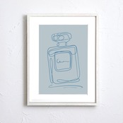 EAU DE PARFUM N°19｜余韻を描くミニマル香水ラインアートポスター｜上質で静かな存在感｜高品質半光沢紙｜A4ポスター
