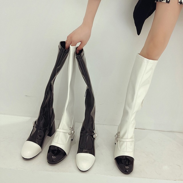 ブーツスプリングオータムレッド薄手スタイルハイヒール ロング 靴 シューズ 春物 秋物 部族の婦人靴7070438694