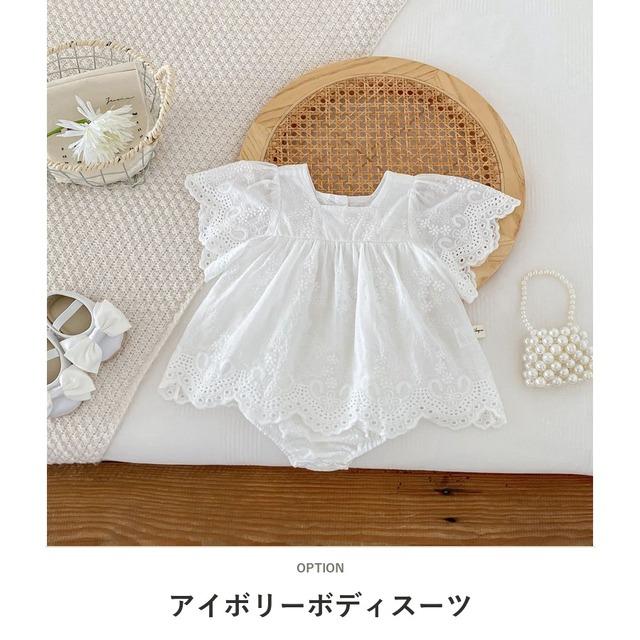 【姉妹服】フラワーレースロンパース／ワンピース - 2