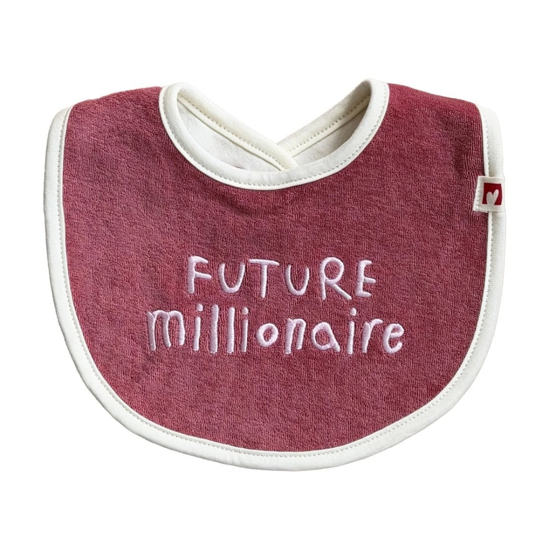 mwahmwah / Lettering Bib / Strawberry red