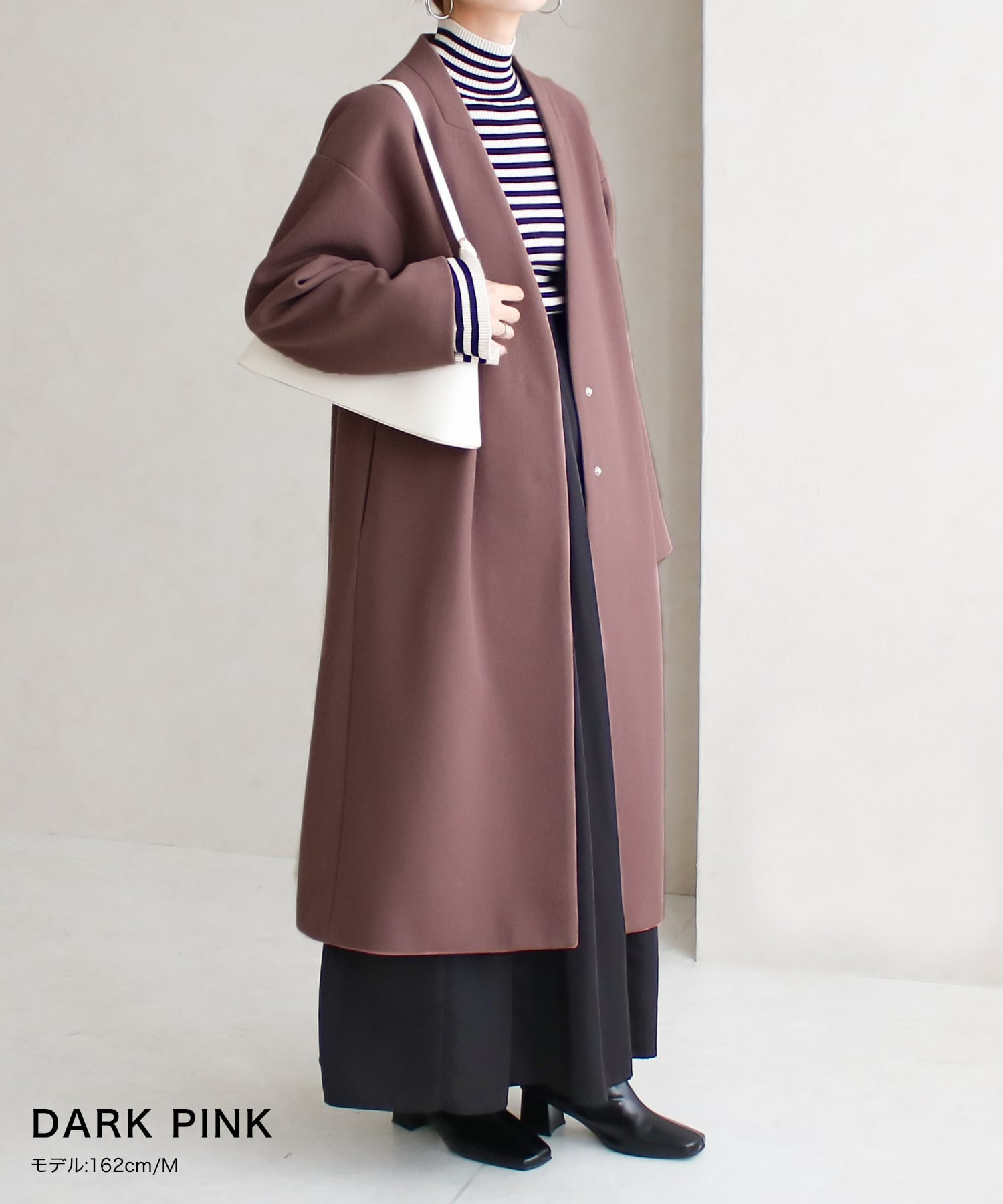 ベンツ入りノーカラーコート | SocialGIRL（ソーシャルガール公式）