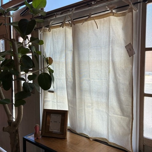 TOPANGA Homefurnishing India Cotton Duck curtain　インド　コットンダックカーテン　110×100cm　ホワイト　白　綿　ナチュラル　ドレープカーテン　腰高窓　中厚　カーテンポール　暖簾