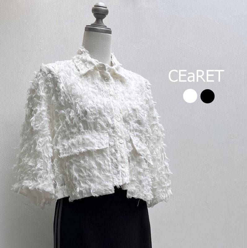 CEaRET（シーレット）カットジャガード ショートレングスシャツ 261019