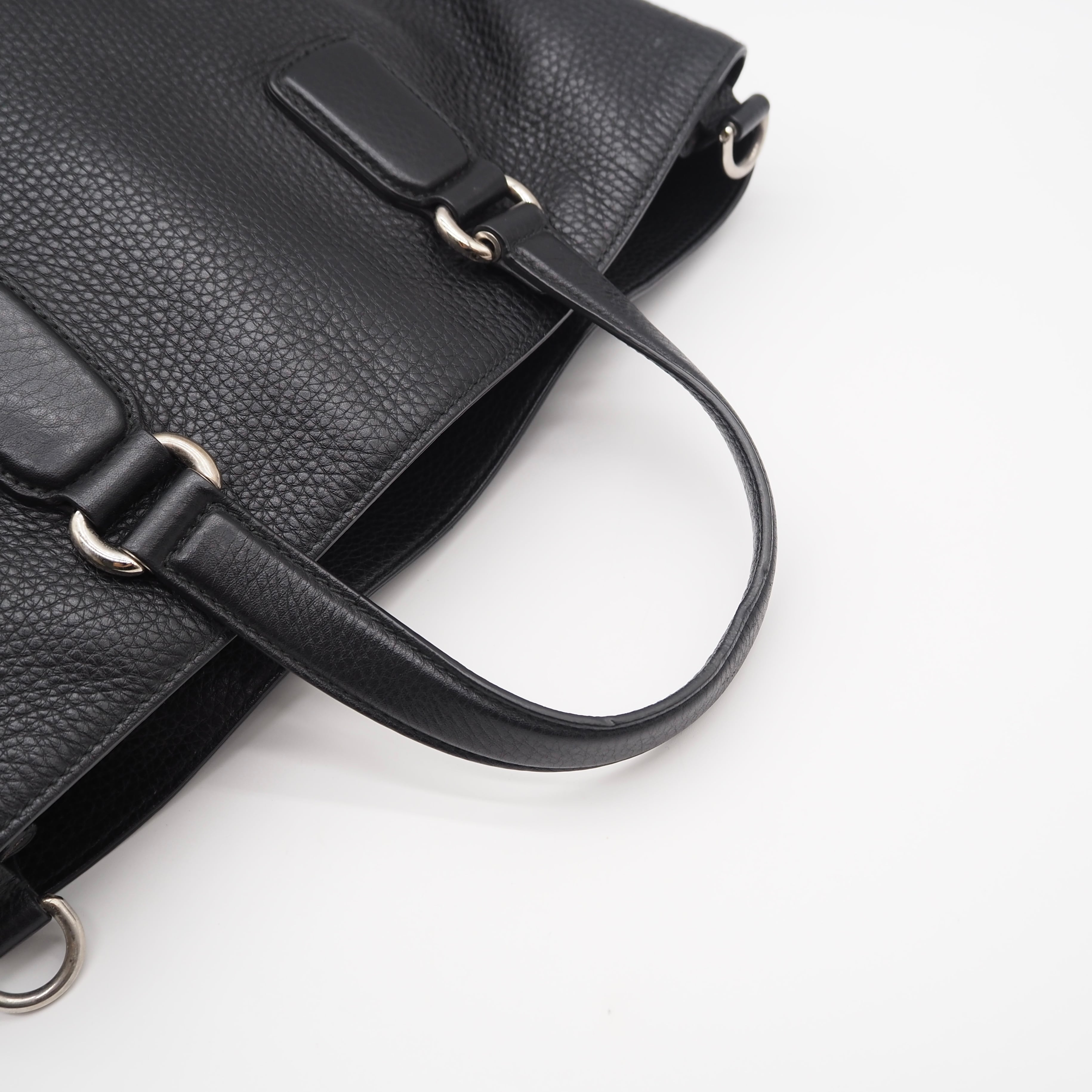 GUCCI インターロッキングG トートバッグ レザー ブラック グッチ