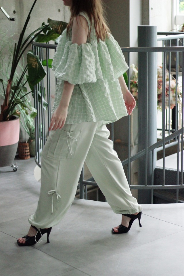 ( original）サテンリボンカーゴパンツ