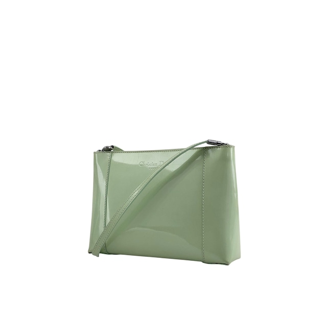 Christian Dior クリスチャン ディオール ショルダーバッグ グリーン ロゴ エナメル vintage ヴィンテージ オールド 7izpjd