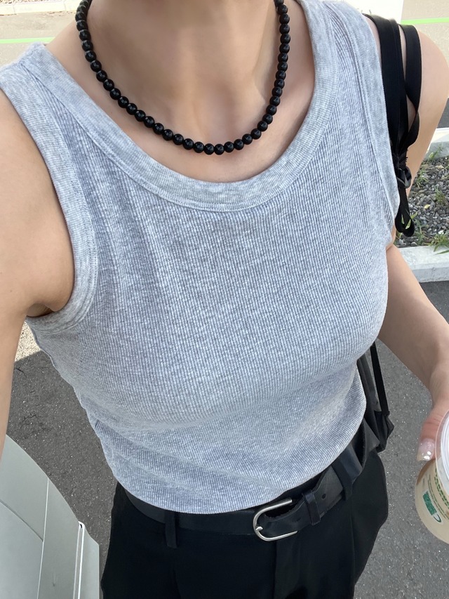 S925 Onyx 2way hook necklace (N241)