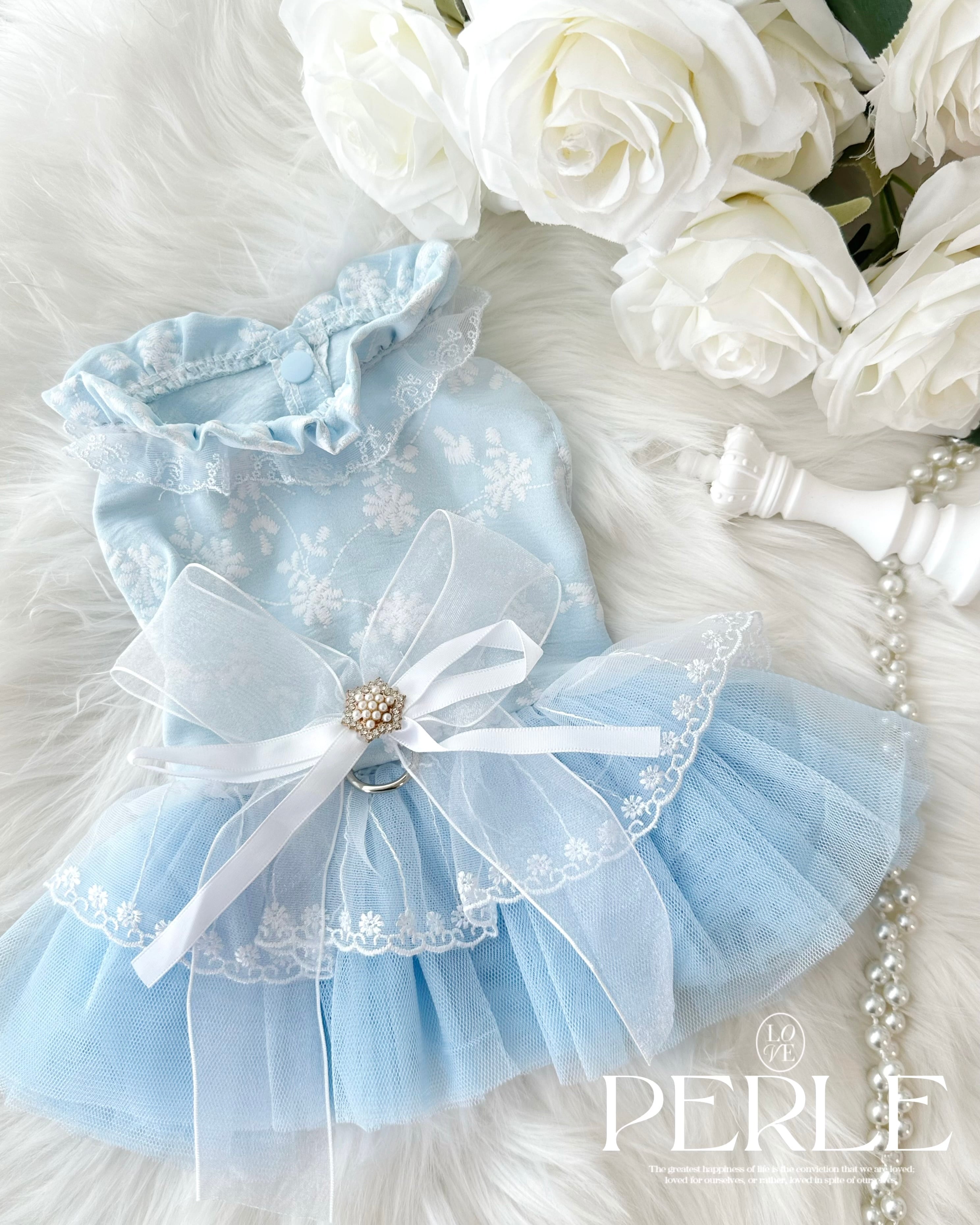 Baby blue lace pet dress