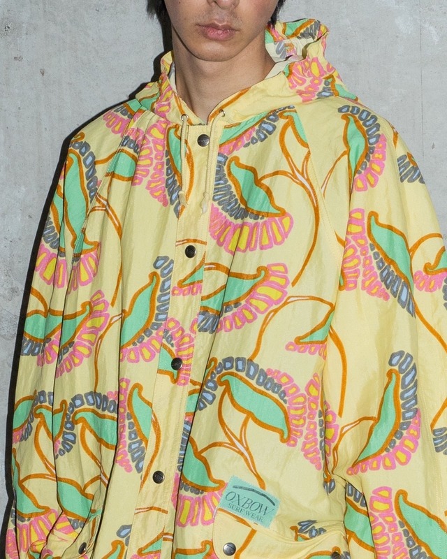 “OXBOW” LOONGANA, printed nylon hooded jacket / Made In FRANCE