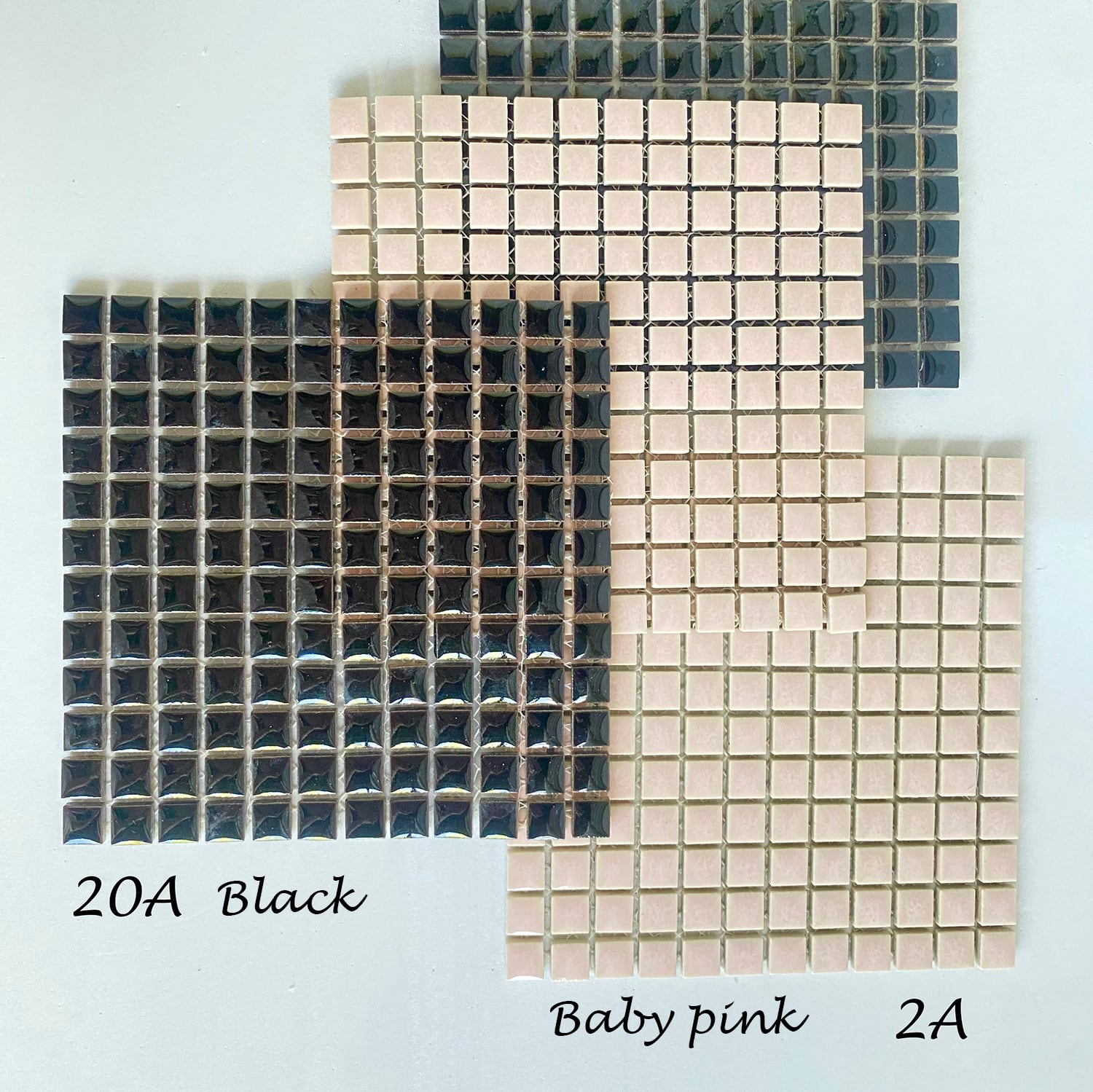モザイクタイル 15cmシート 単色｜70色以上から選べる 1cm角×144粒 裏