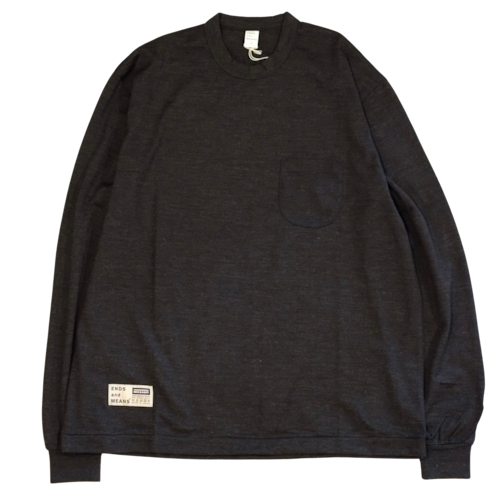 ENDS and MEANS／Merino Wool Pocket L/S Tee【 Charcoal 】