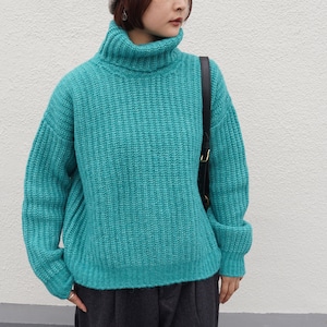 Fisherman out of Ireland high neck sweater -emerald-