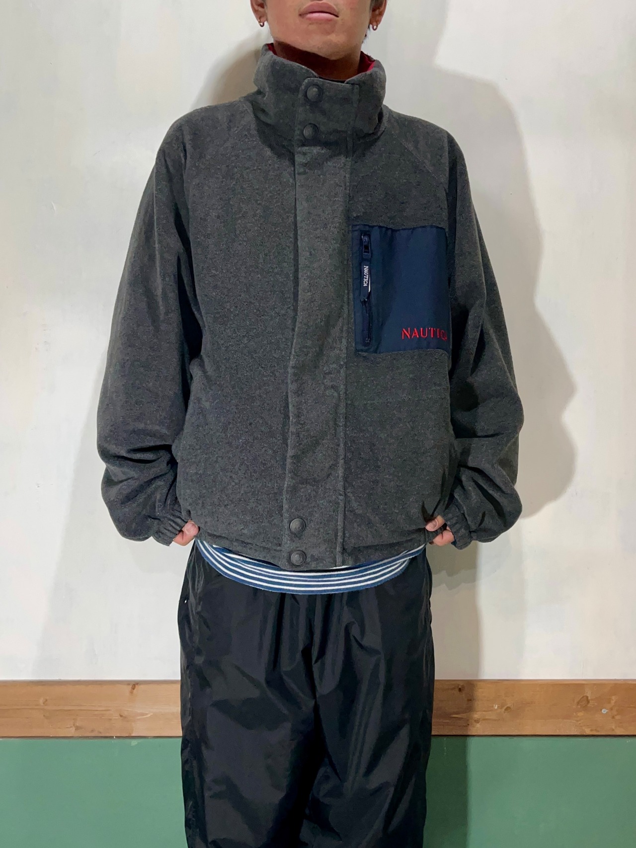 90's nautica Reversible Nylon Jacket【L】
