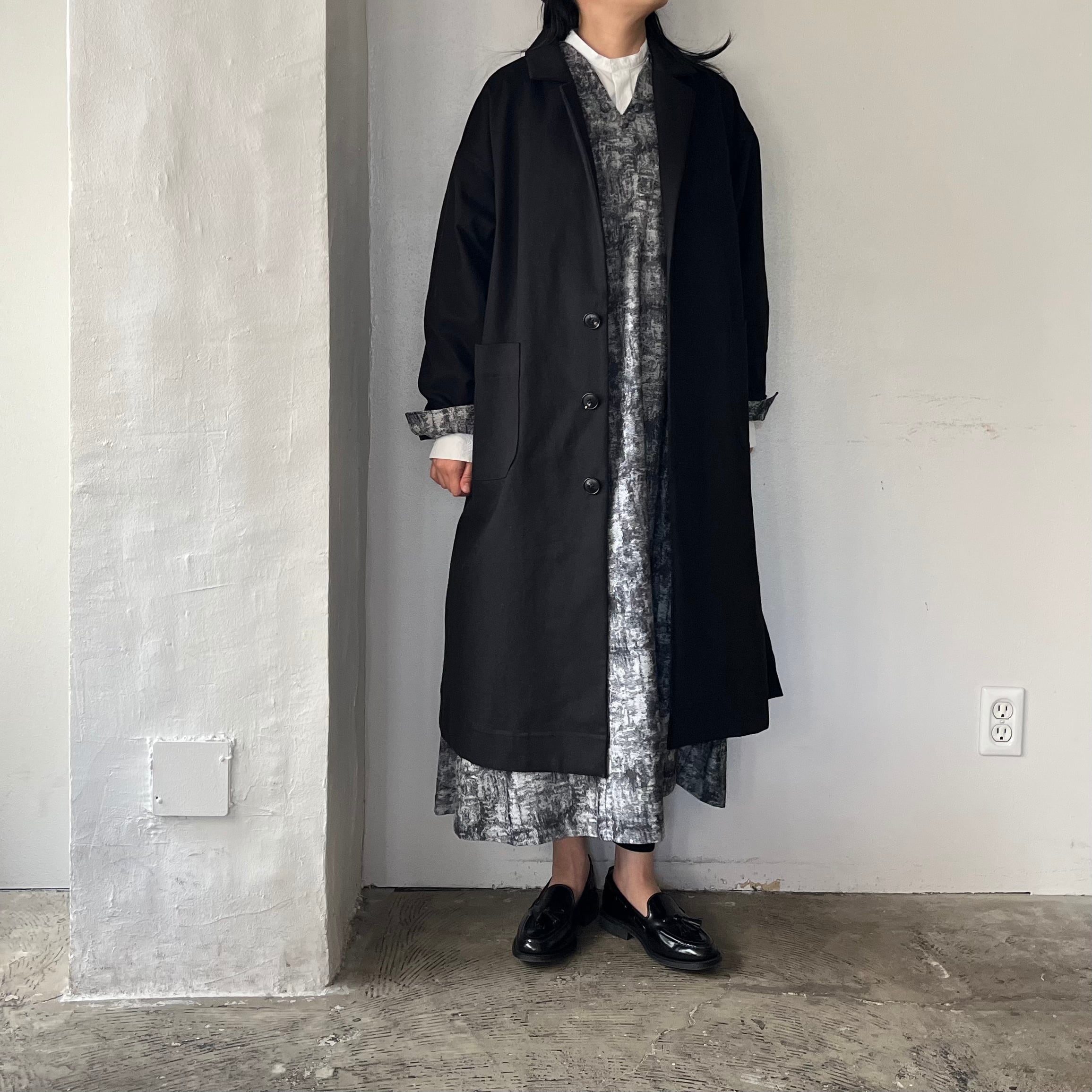 the last flower of the afternoon 静かな日 Over size coat（オーバー