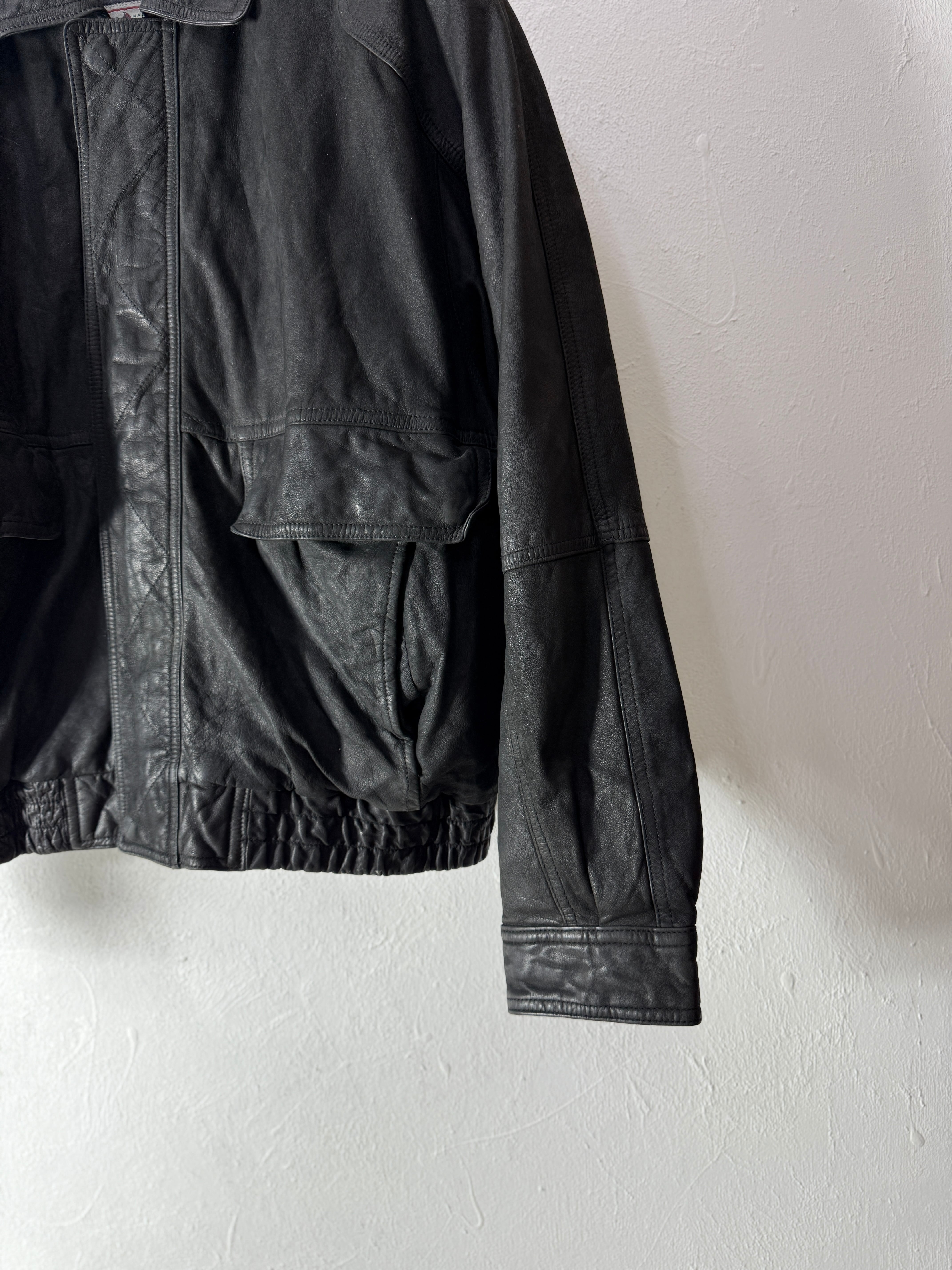 john ashford レザージャケット 黒 ブラック Ｌサイズ 楽天市場】90年代 JOHN ASHFORD 中綿入りレザージャケット ブラック
