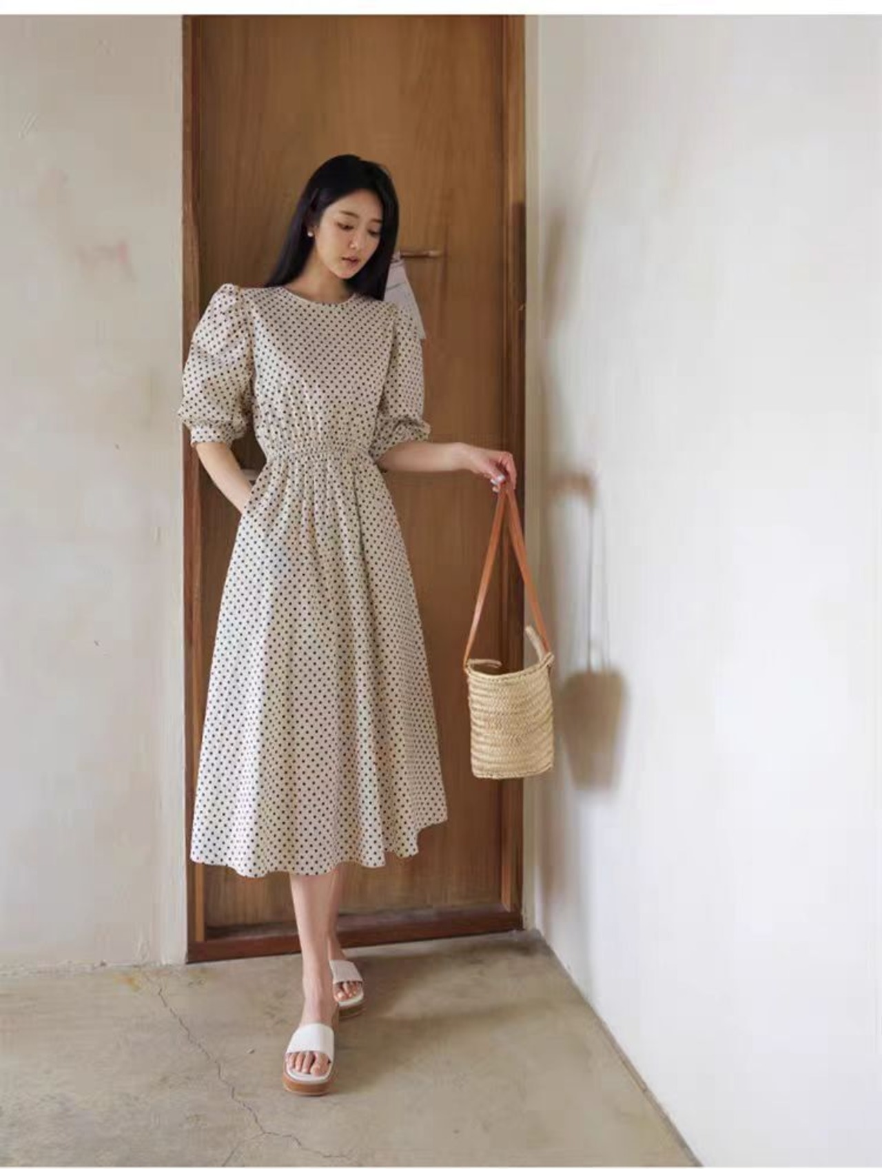 ドッド柄ワンピース_061045