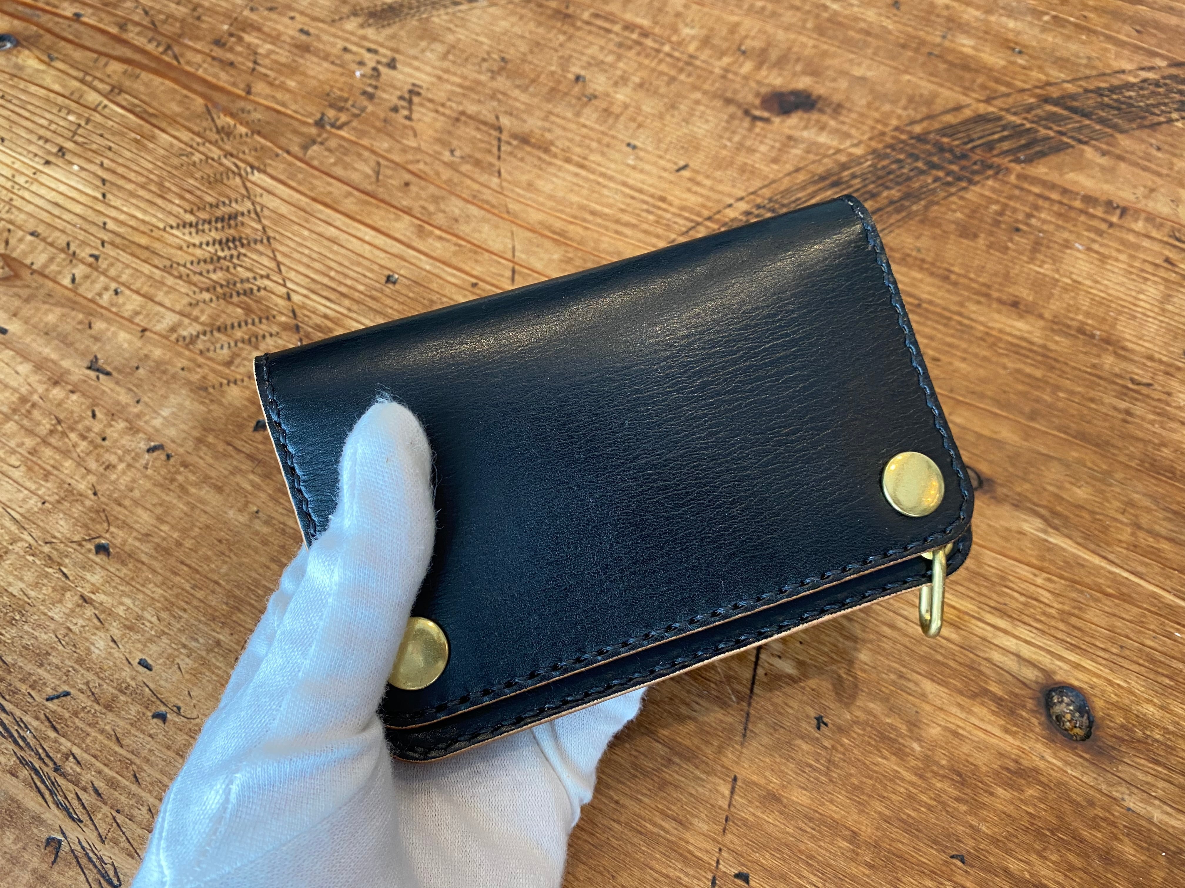 トラッカーウォレット ショート ミニ 財布 ブラック | ashitae
