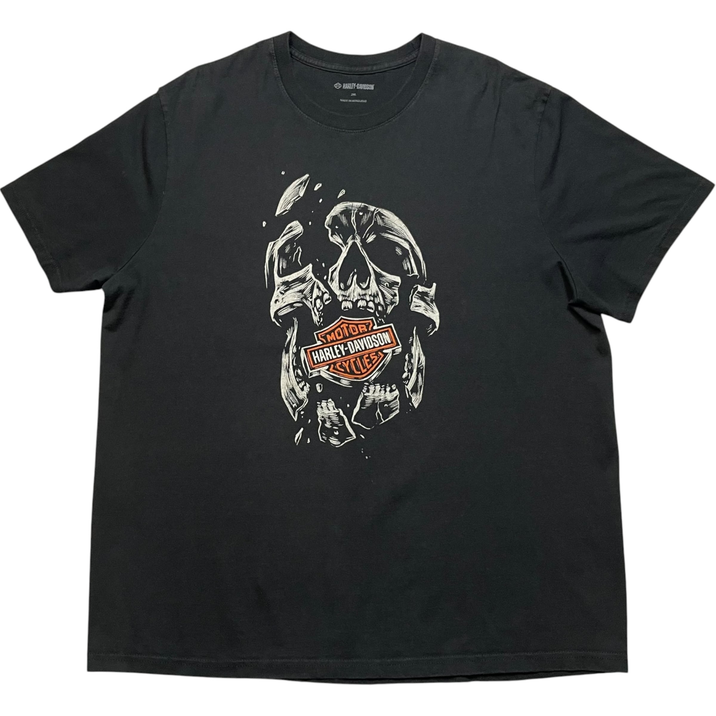 《XXL》 Harley-Davidson ハーレーダビッドソン Tシャツ 両面プリント 3Dプリント ブラック no.10257